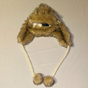 American Eagle Outfitters White and Gray Trapper Winter Hat NWOT